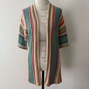 Lauren Ralph Lauren Striped Cotton Linen Knit Cardigan